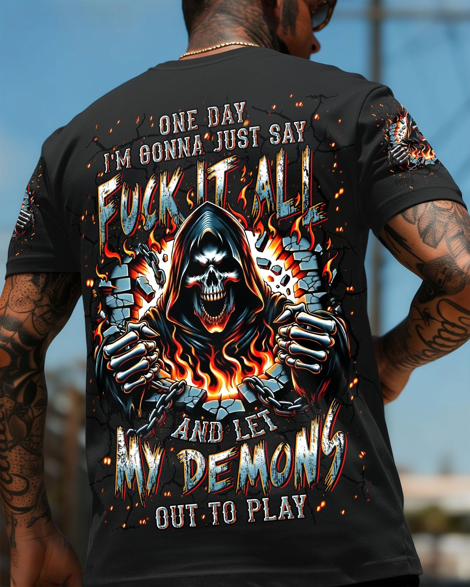 BLISSCORNERS ONE DAY I'M GONNA JUST SAY REAPER ALL OVER PRINT