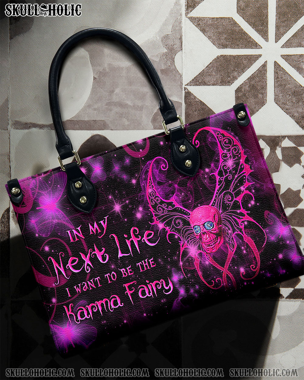 BLISSCORNERS KARMA FAIRY SKULL LEATHER HANDBAG