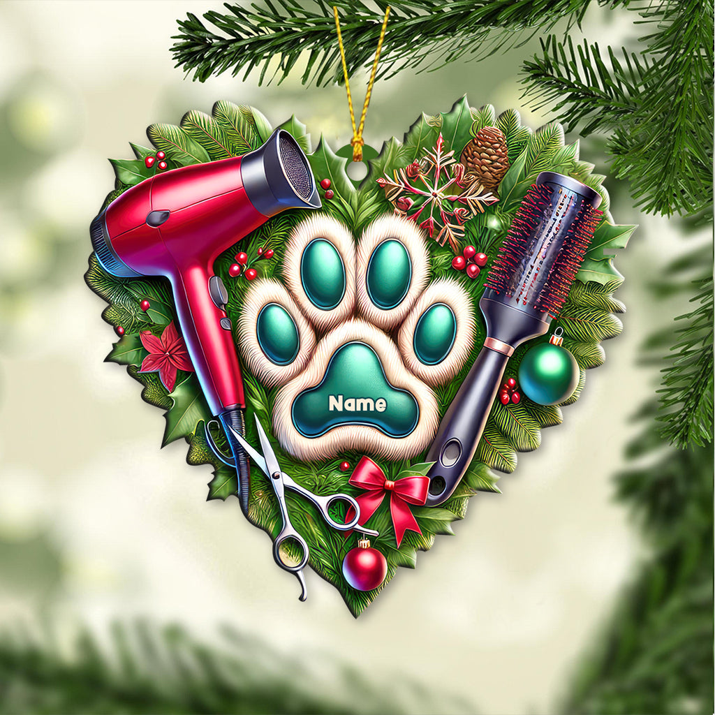 Blisscorners Custom Name Groomer Ornament, Home Decor Christmas Gift2D Flat LM2211