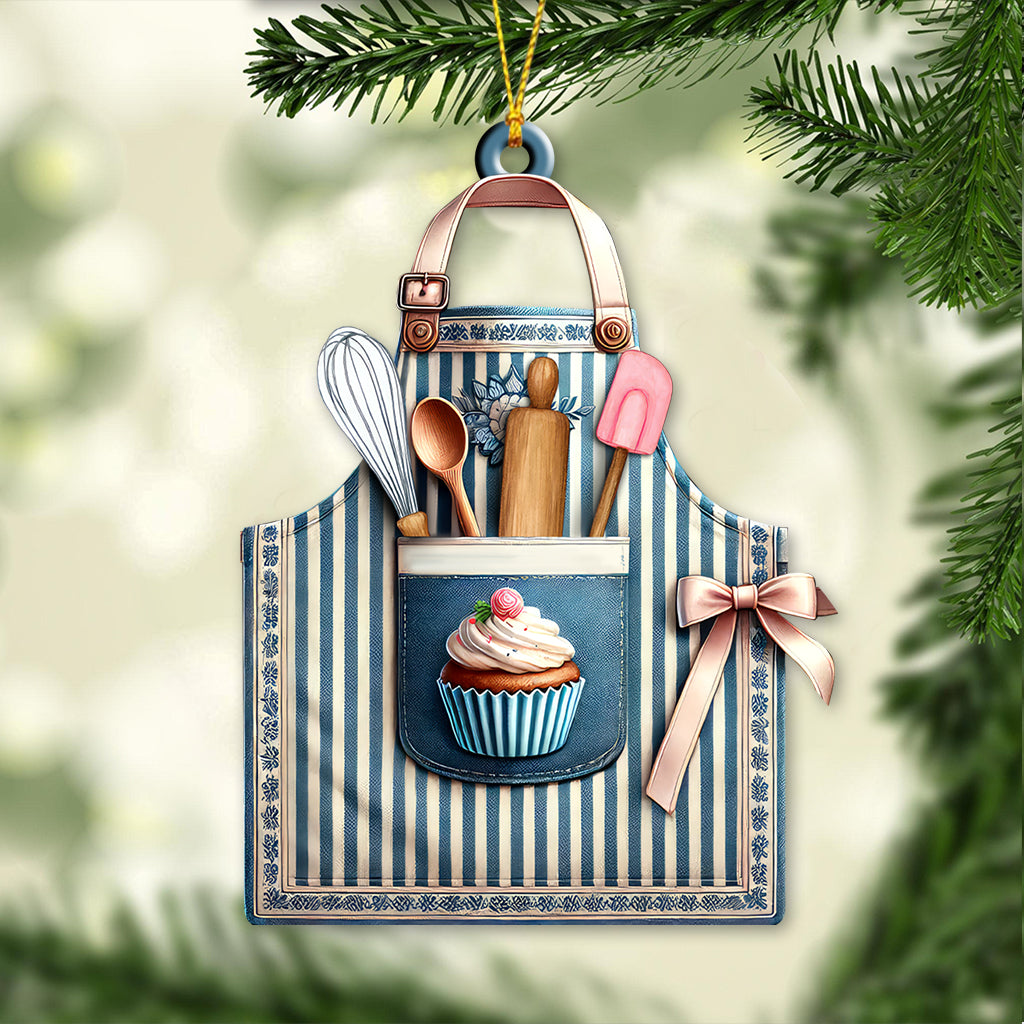 Blisscorners Custom Name Baker Ornament, Christmas Gift for Baker Lover32D Flat LM2211