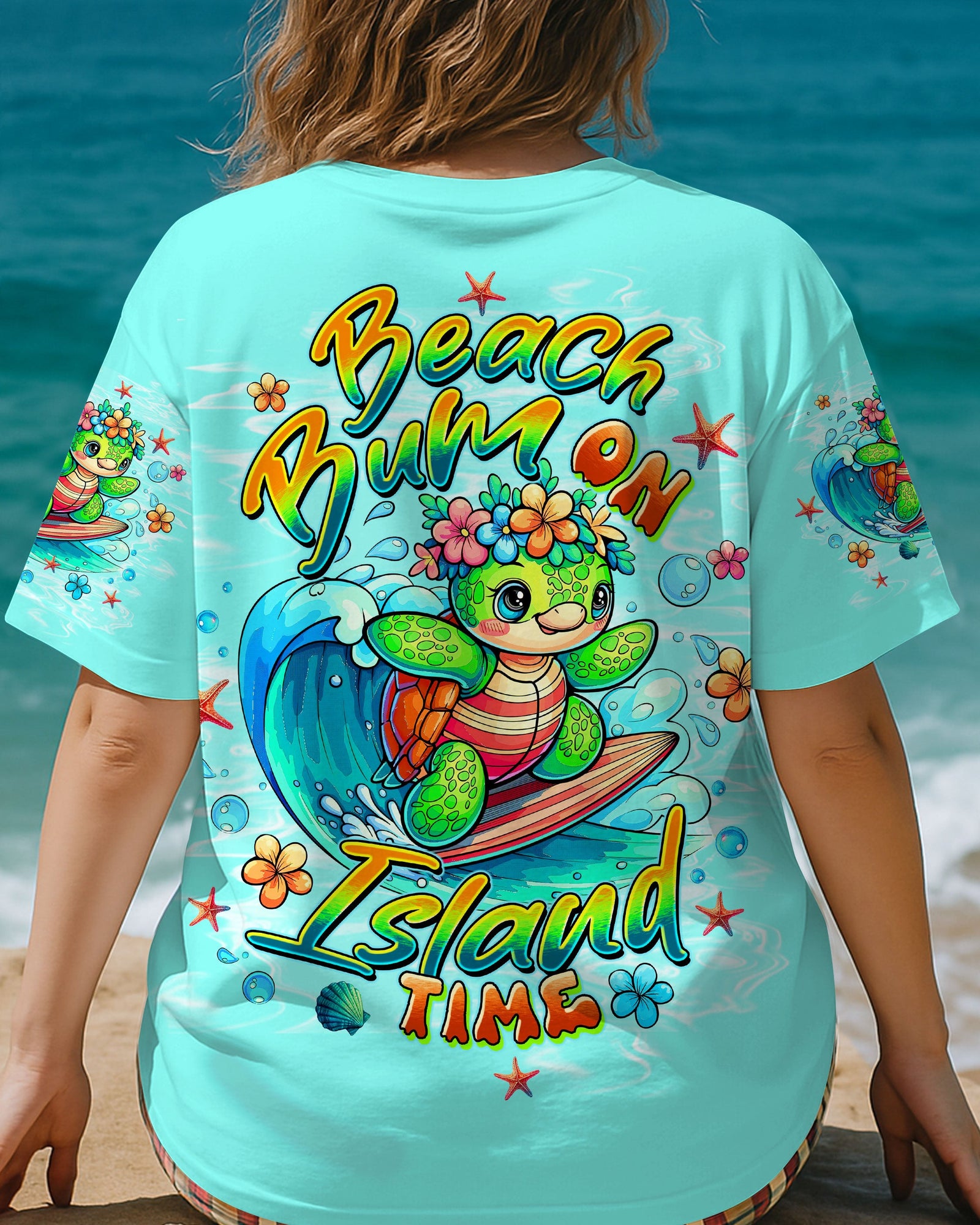 BLISSCORNERS BEACH BUM ON ISLAND TIME TURTLE ALL OVER PRINT