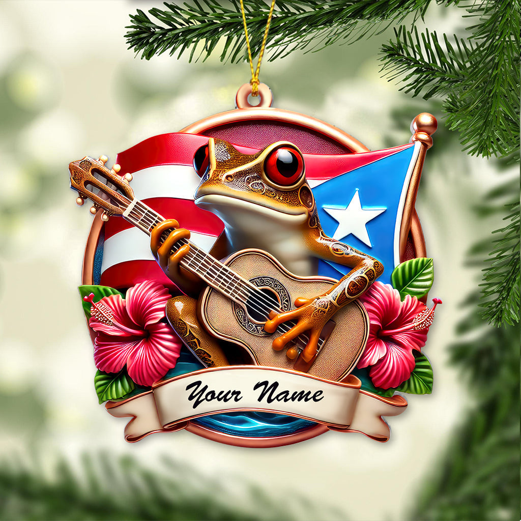 Blisscorners Custom Name Puerto Rico Ornament, Christmas Gift for Puerto Rico Lovers2D Flat LM2211