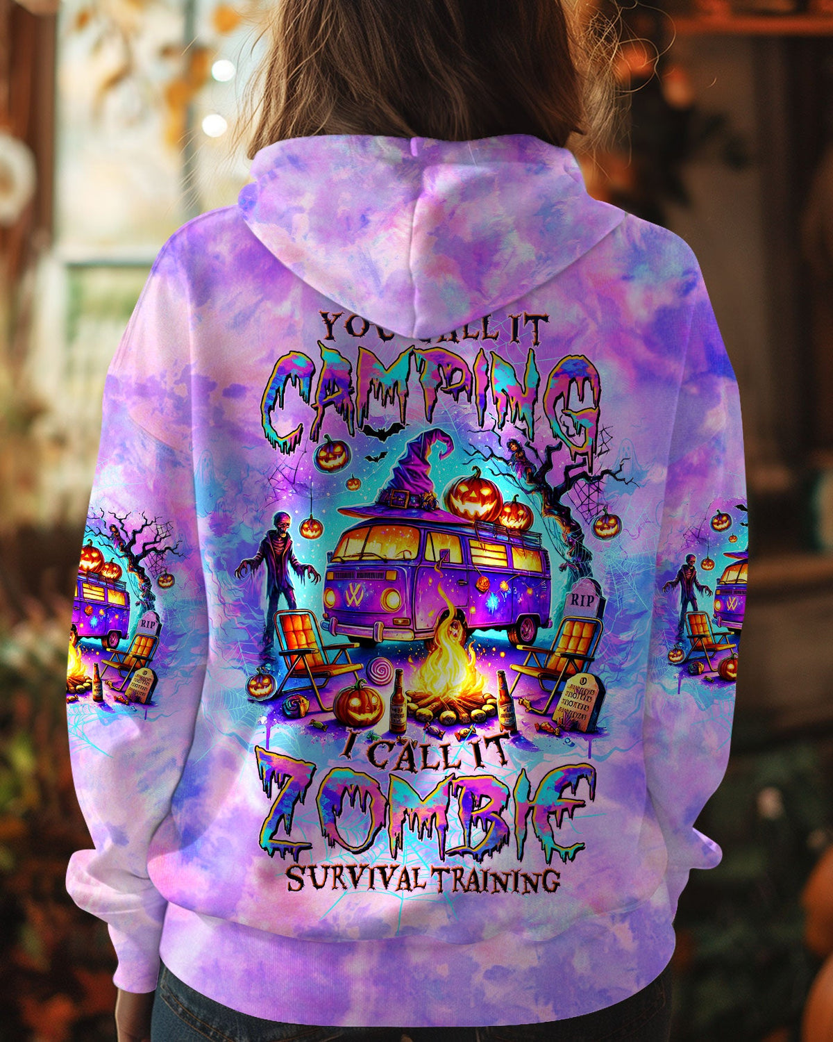 BLISSCORNERS ZOMBIE SURVIVAL TRAINING CAMPING HALLOWEEN ALL OVER PRINT