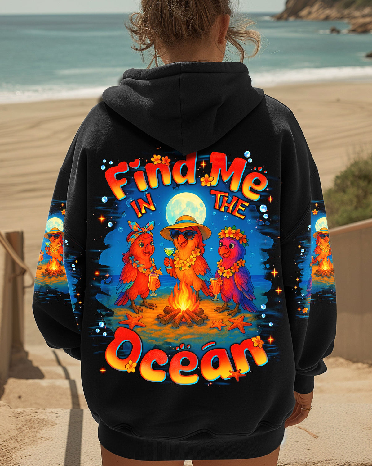 BLISSCORNERS FIND ME IN THE OCEAN PARROT ALL OVER PRINT