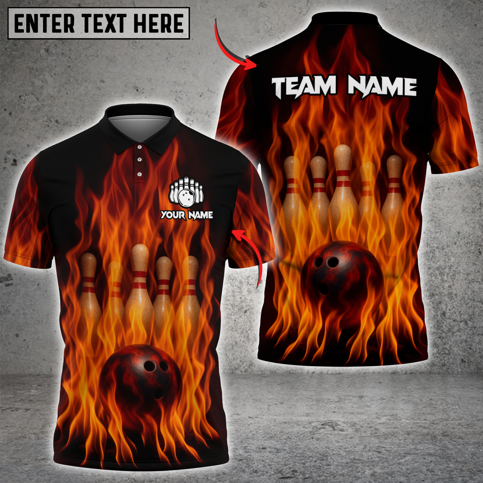 Blisscorners Inferno Bowling Multicolor Customized Name, Team Name 3D Shirts