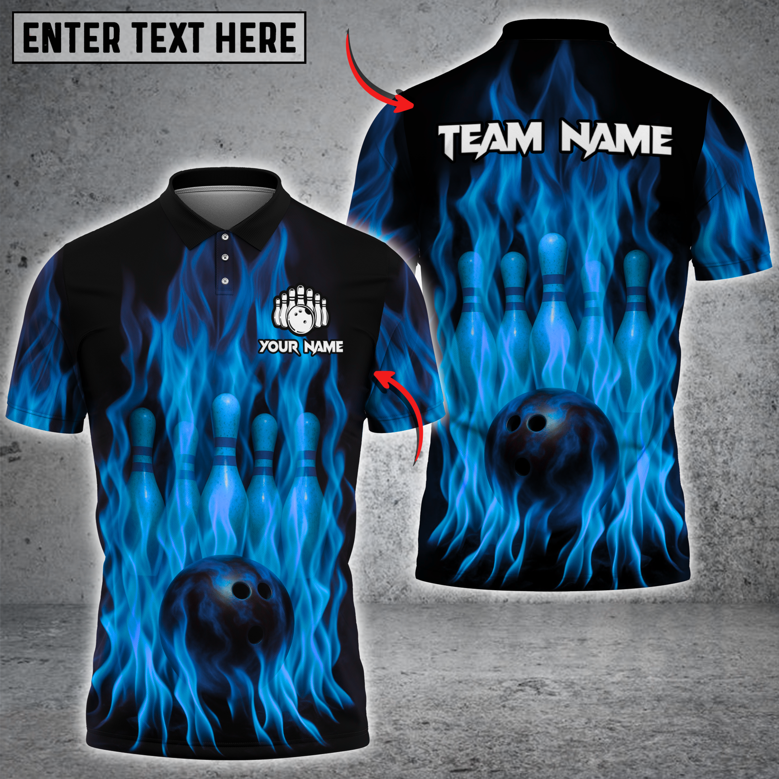 Blisscorners Inferno Bowling Multicolor Customized Name, Team Name 3D Shirts