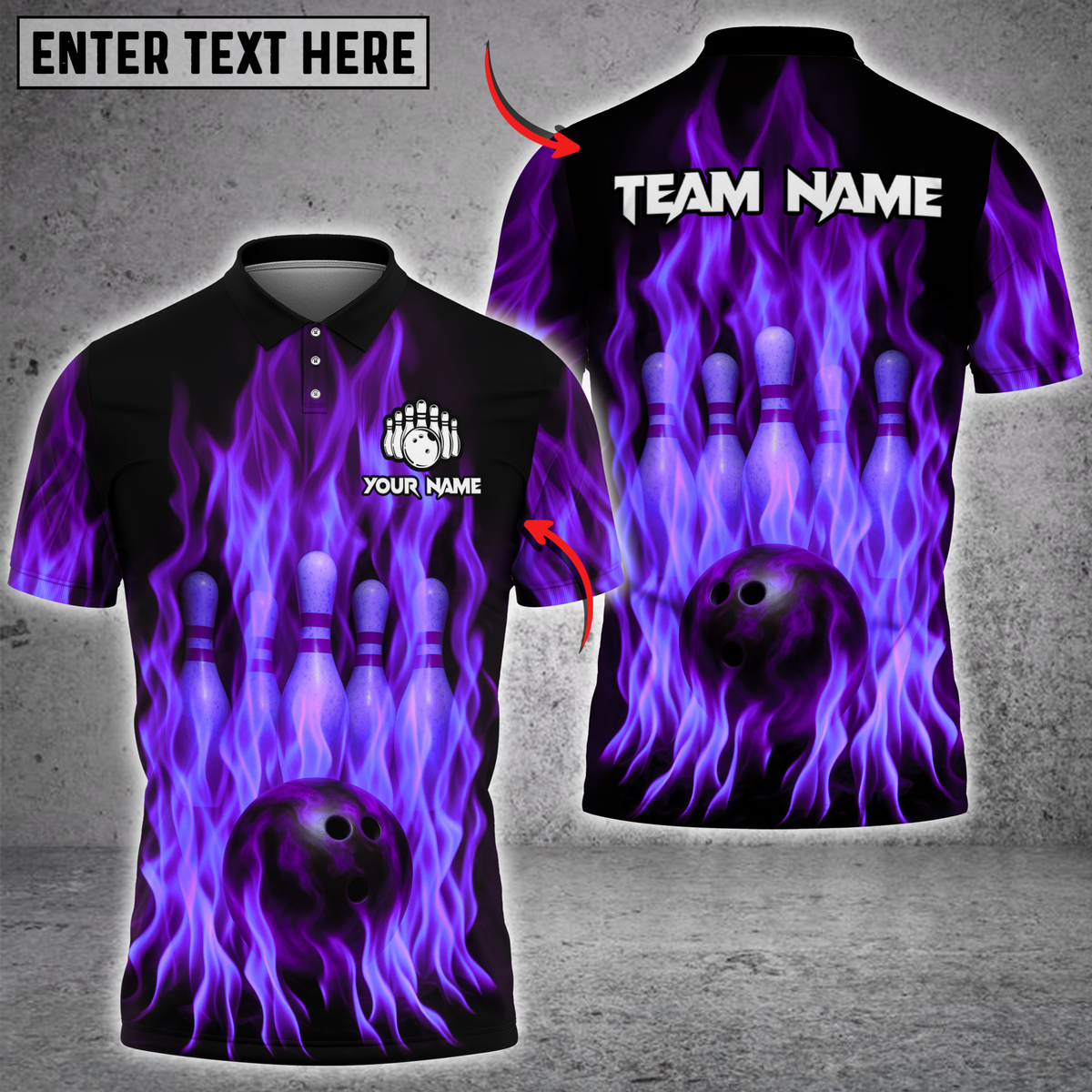 Blisscorners Inferno Bowling Multicolor Customized Name, Team Name 3D Shirts