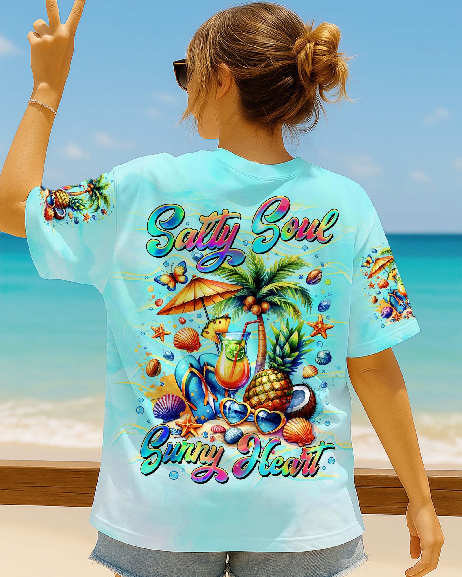 BLISSCORNERS SALTY SOUL SUNNY HEART FLIP FLOPS ALL OVER PRINT