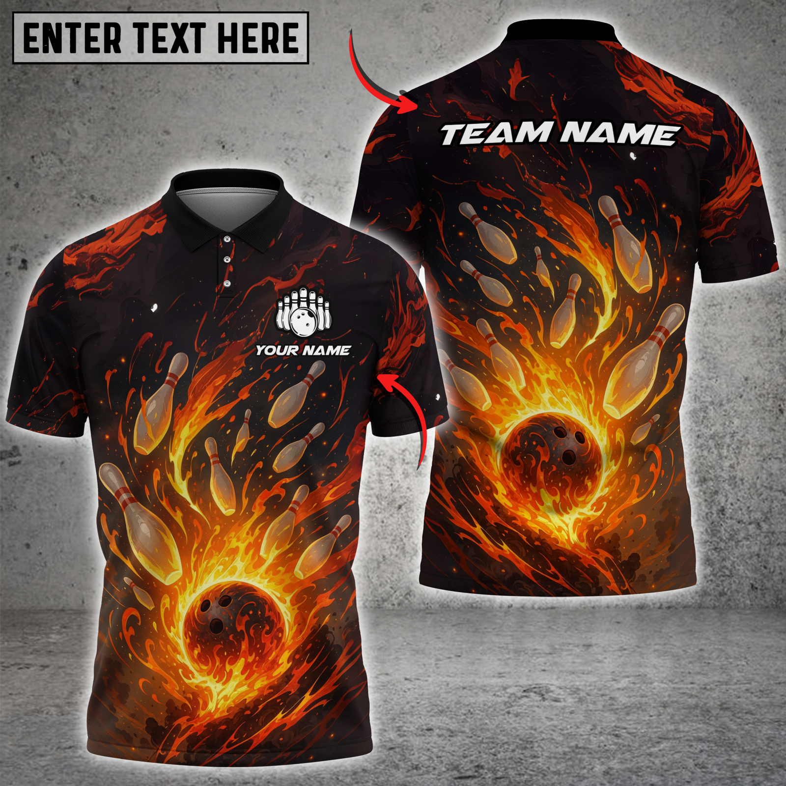 Blisscorners Bowling Firestorm Strike Multicolor Customized Name, Team Name 3D Shirts