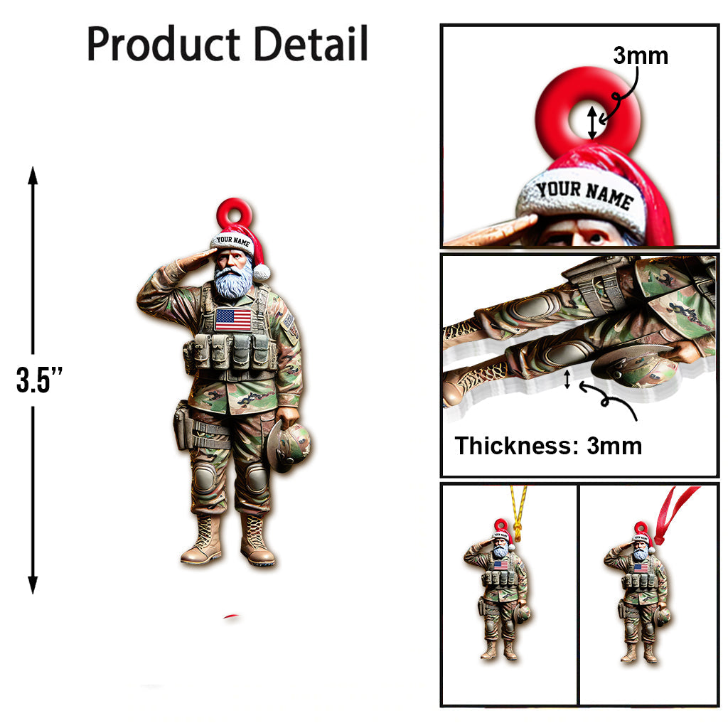 Blisscorners Custom Name U.S Veteran Ornament, U.S Veteran Christmas Gift2D Flat LM2211