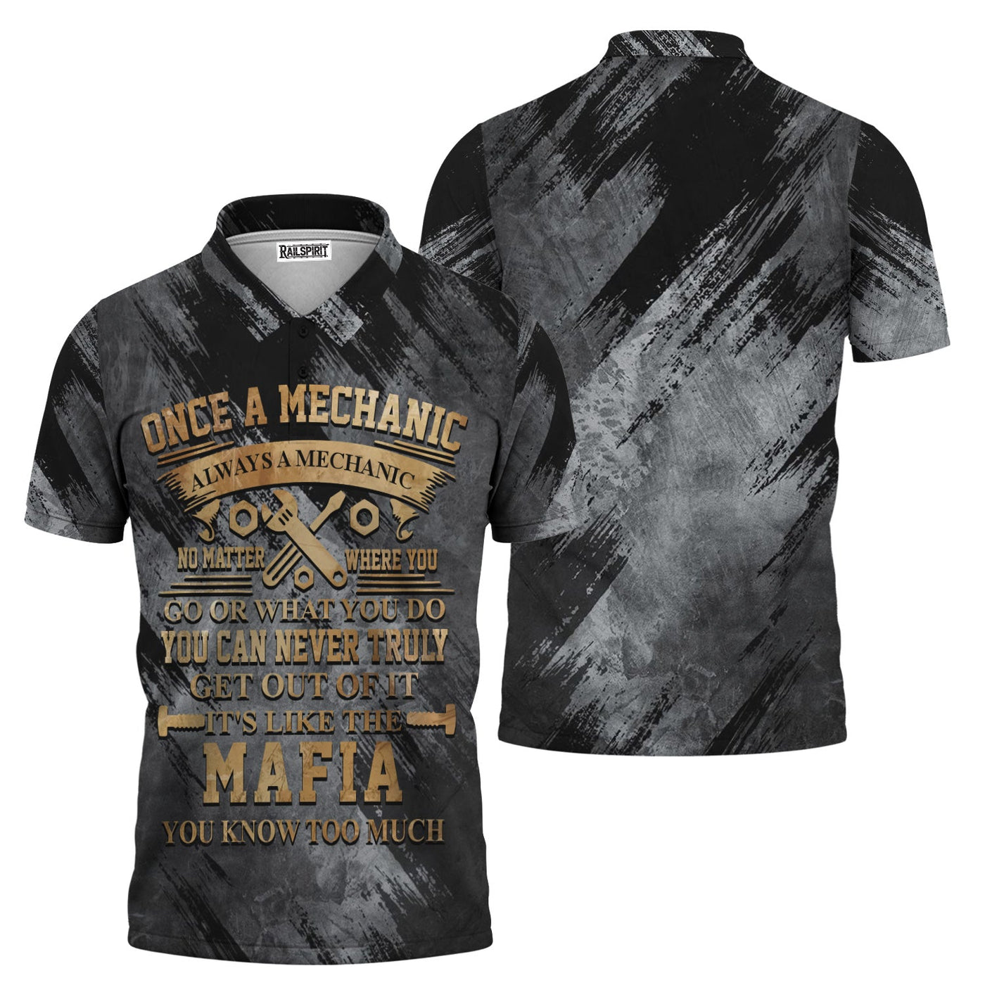 Blisscorners Vintage Mechanic Unisex T Shirt Once A Mechanic Always A Mechanic Shirt All Over Print