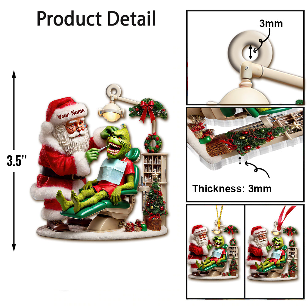 Blisscorners Custom Name Dentist Ornament, Christmas Gift for Dentist2D Flat LM2211