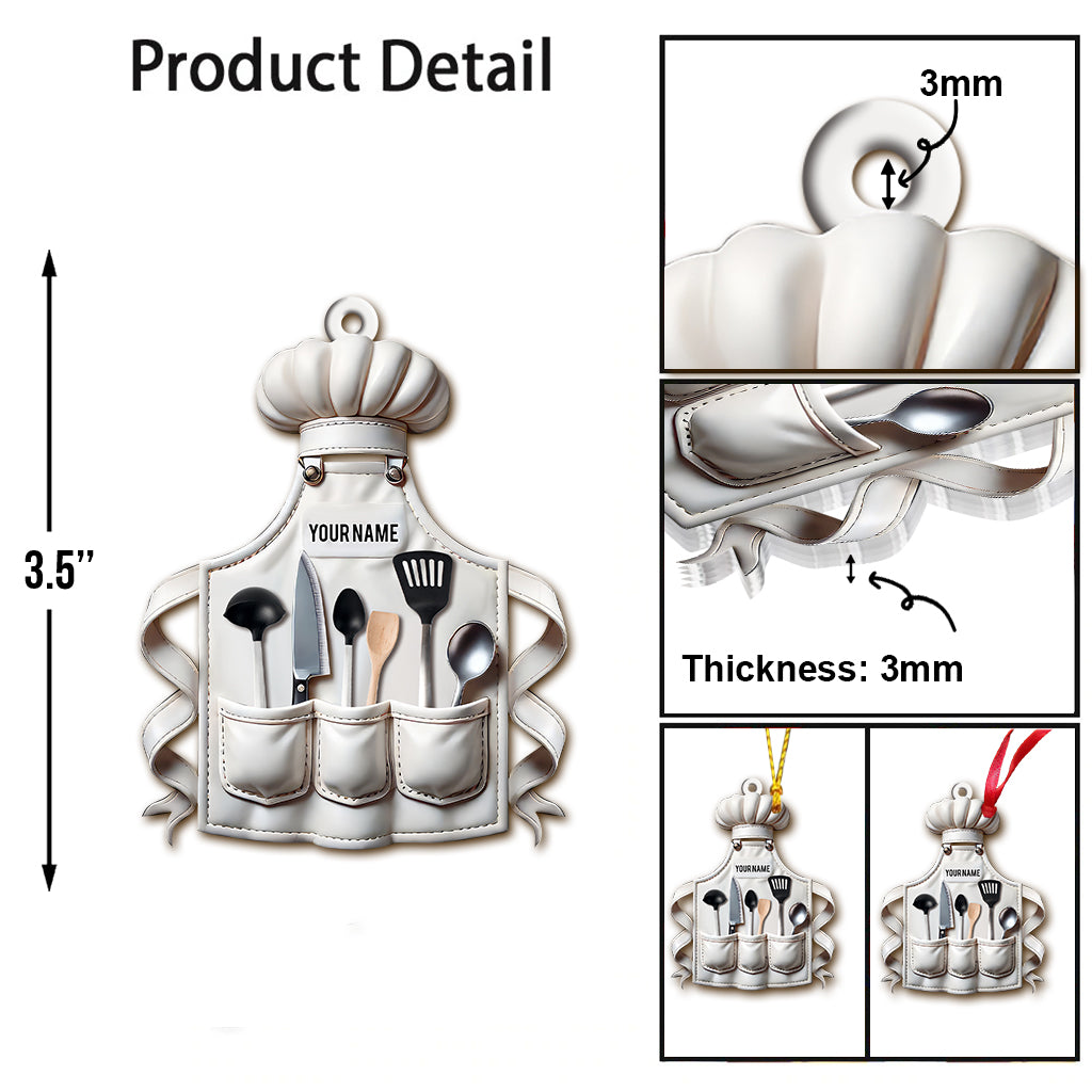Blisscorners Custom Name Chef Ornament, Christmas Gift for Cooking Lover2D Flat LM2211