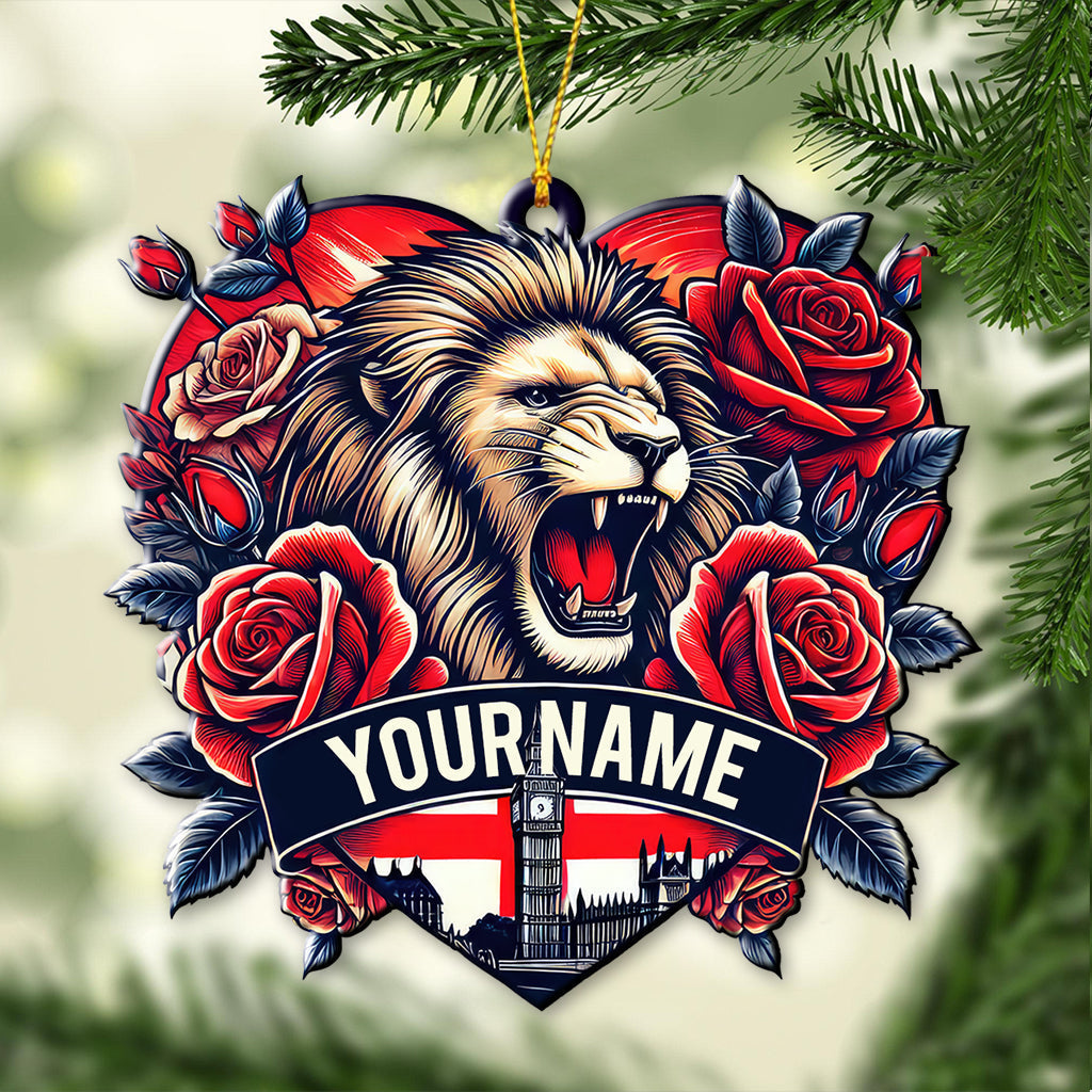 Blisscorners Custom Name England Ornament, Christmas Gift for England Lover2D Flat LM2211