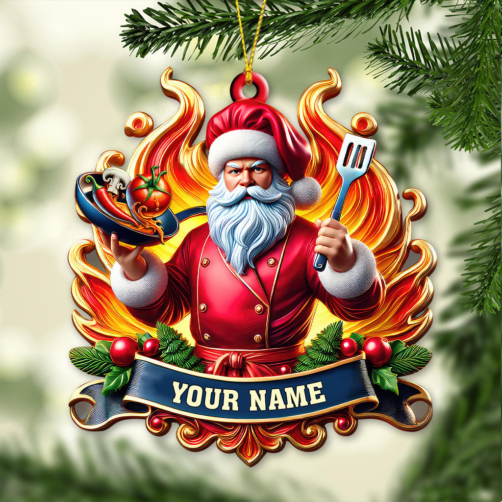 Blisscorners Custom Name Chef Ornament, Christmas Gift for Cooking Lover2D Flat LM2111