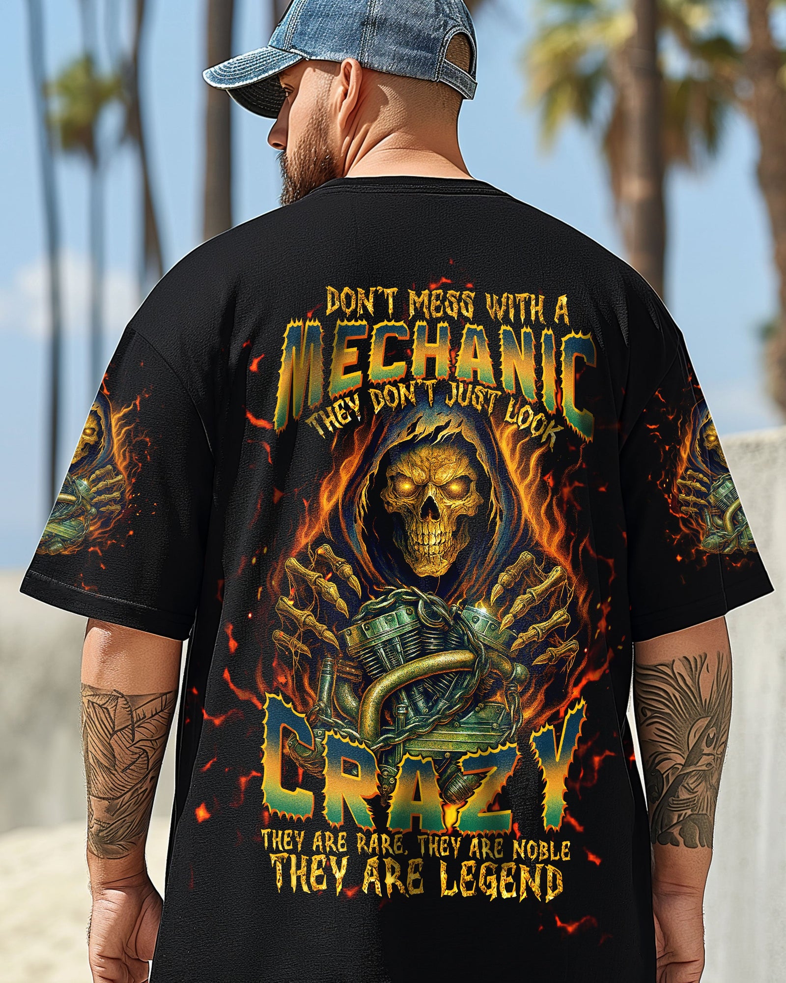 BLISSCORNERS GRUMPY OLD MECHANIC STUCK BETWEEN SKULL ALL OVER PRINT
