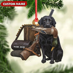 Blisscorners Personalized Duck Hunting Dog Ornament - Personalized Acrylic Christmas Decor for Hunters LM0411