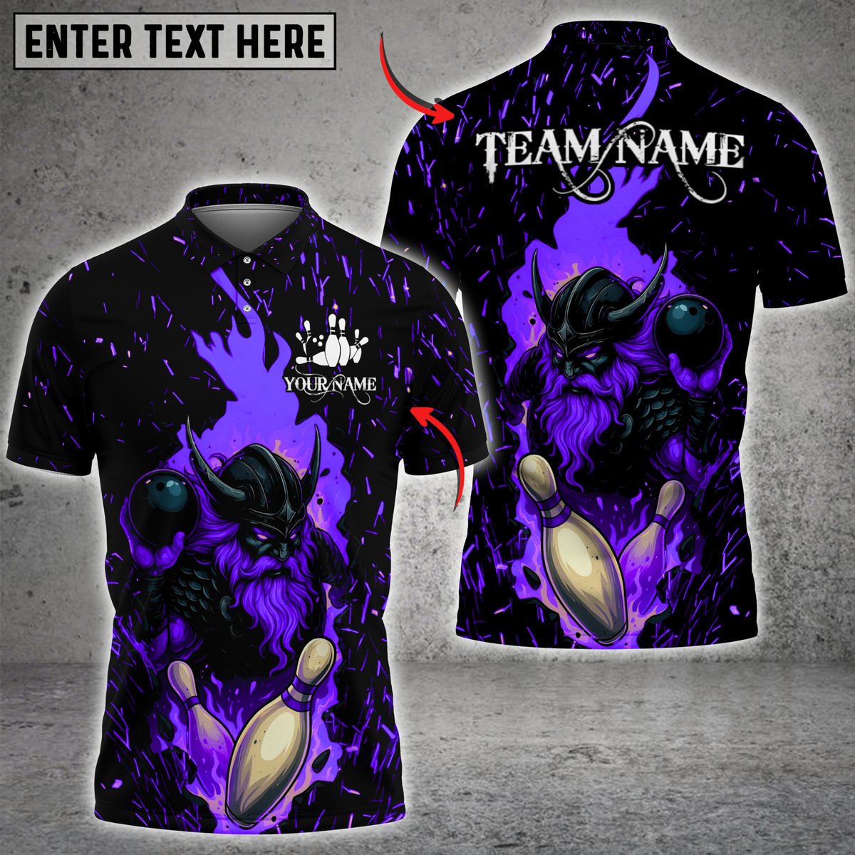 Blisscorners Viking Flame Bowling Multicolor Customized Name, Team Name 3D Shirts