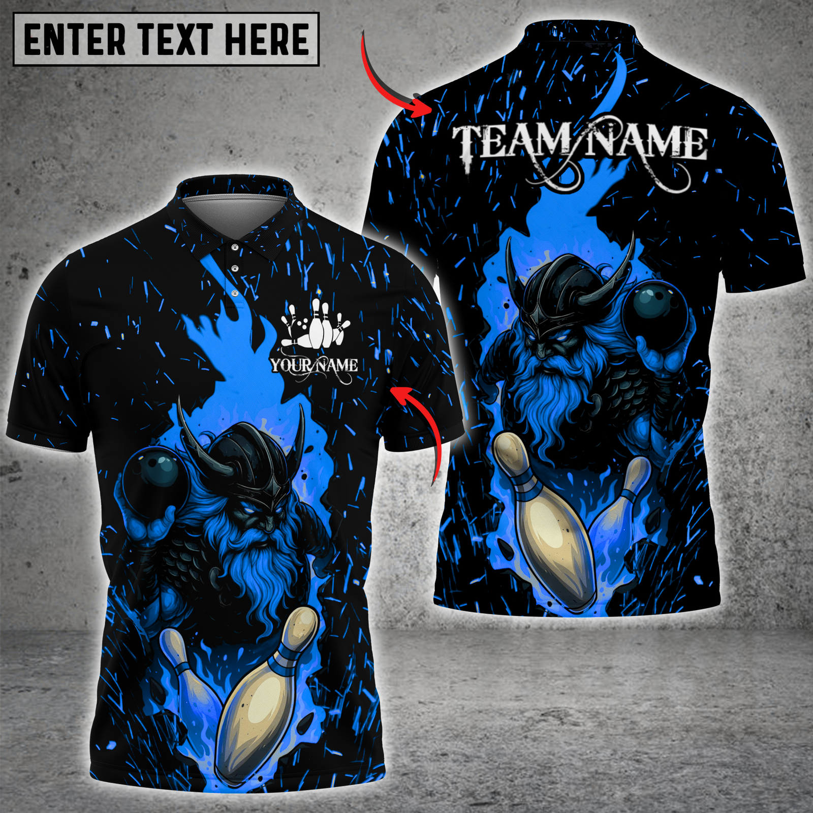 Blisscorners Viking Flame Bowling Multicolor Customized Name, Team Name 3D Shirts