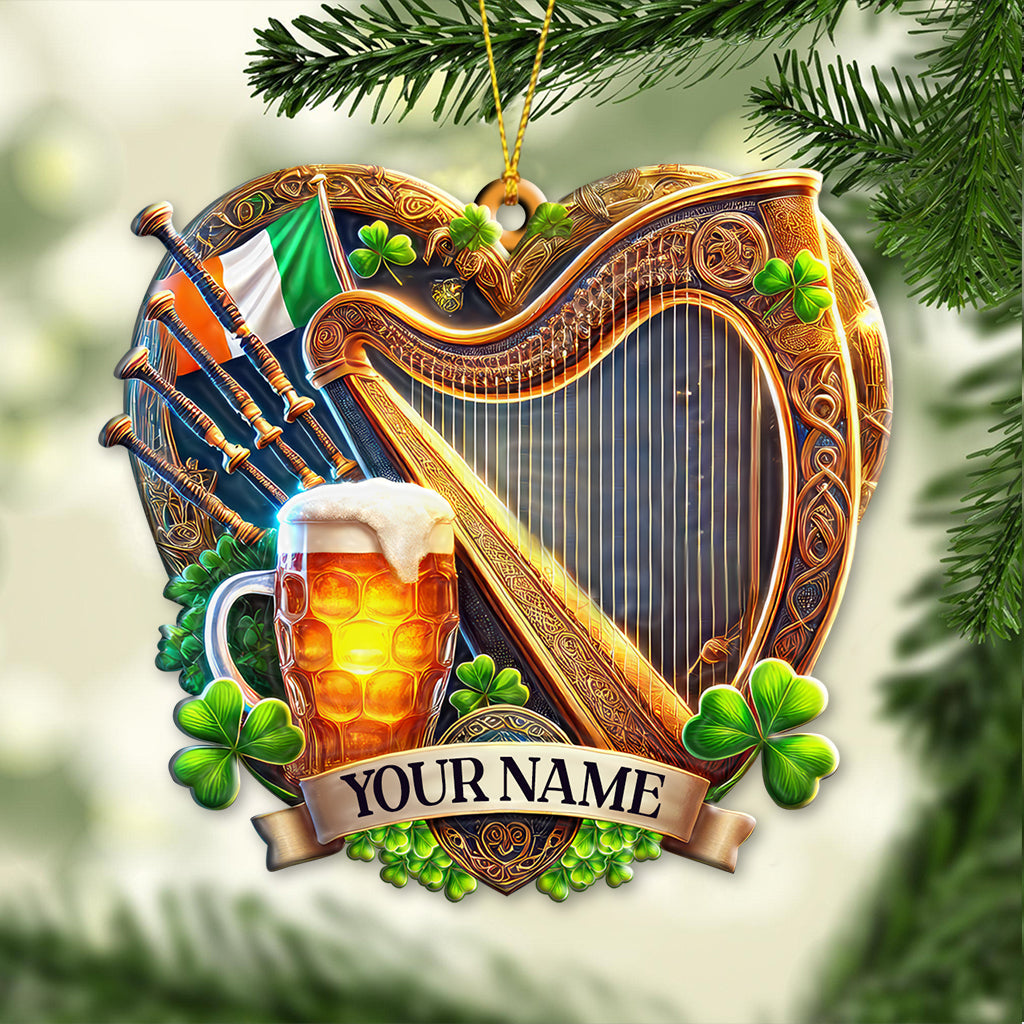 Blisscorners Custom Name Ireland Ornament, Christmas Gift for Ireland Lover2D Flat LM2211