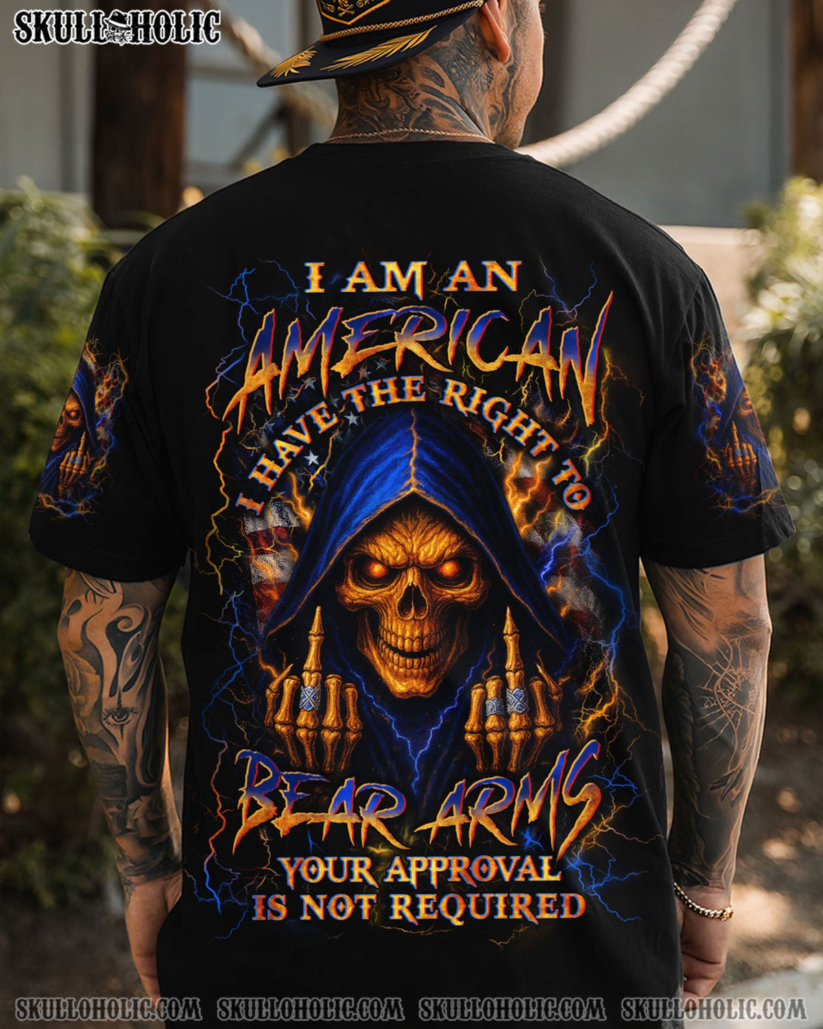 BLISSCORNERS I AM AN AMERICAN SKULL ALL OVER PRINT