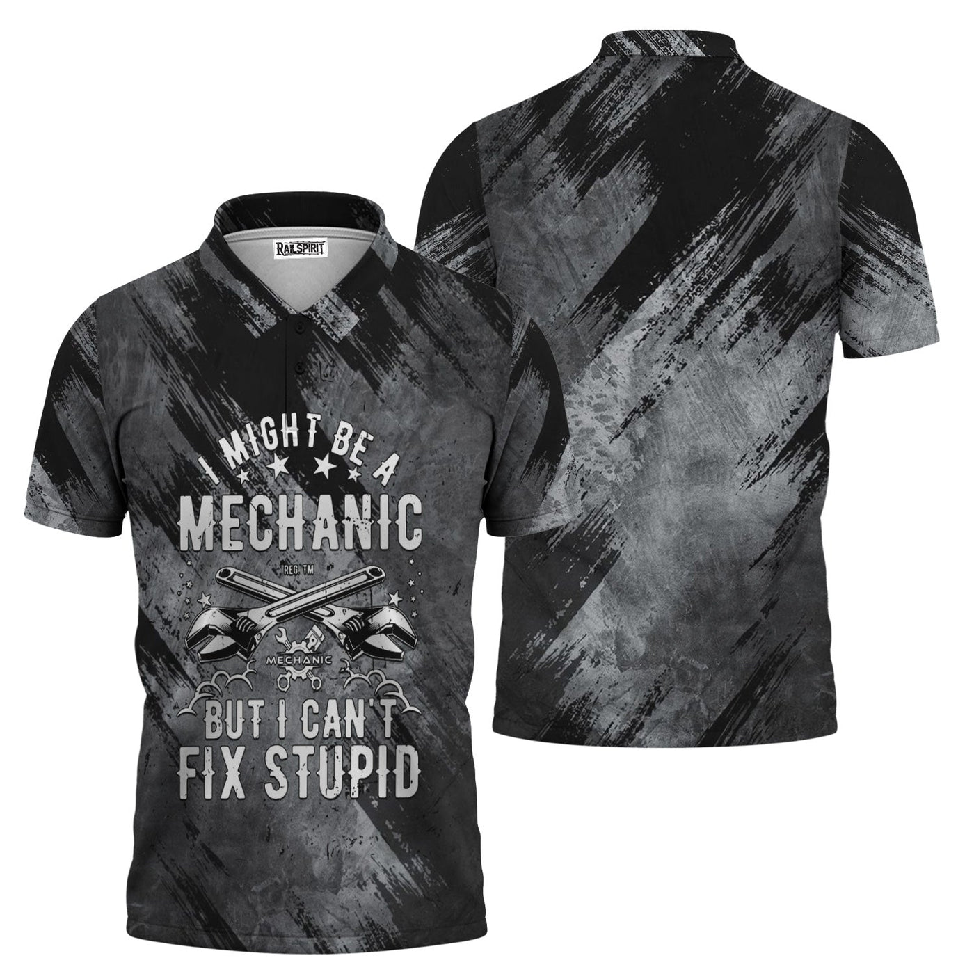 Blisscorners Vintage Mechanic Unisex T Shirt I Might Be A Mechanic Wrench Black Shirt All Over Print