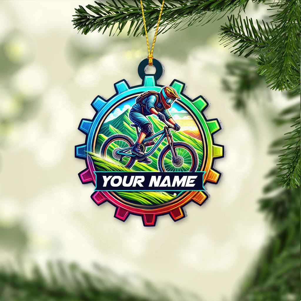 Blisscorners Custom Name Mountain Bike Ornament, Christmas Gift for Mountain Bike Lovers2D Flat LM2111