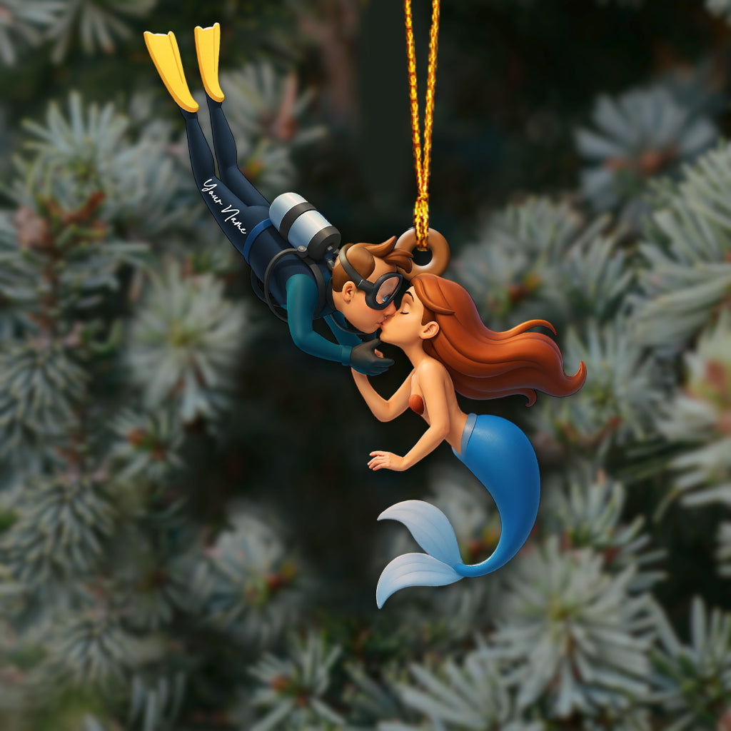 Blisscorners Diving Couple Home Decor, Christmas Ornament, Personalized Ornament2D Flat LM2111