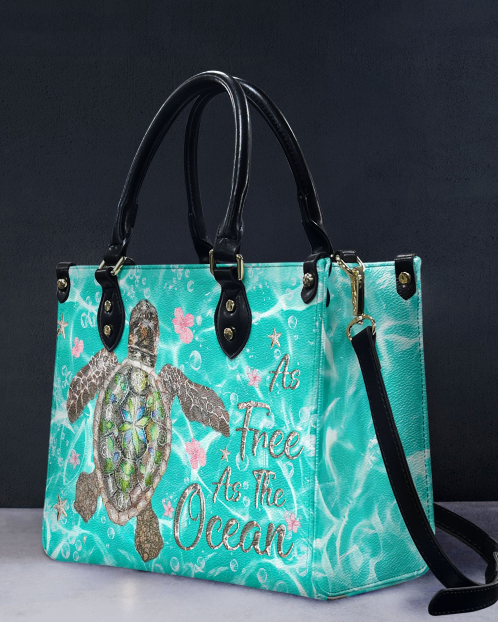 BLISSCORNERS AS FREE AS THE OCEAN LEATHER HANDBAG