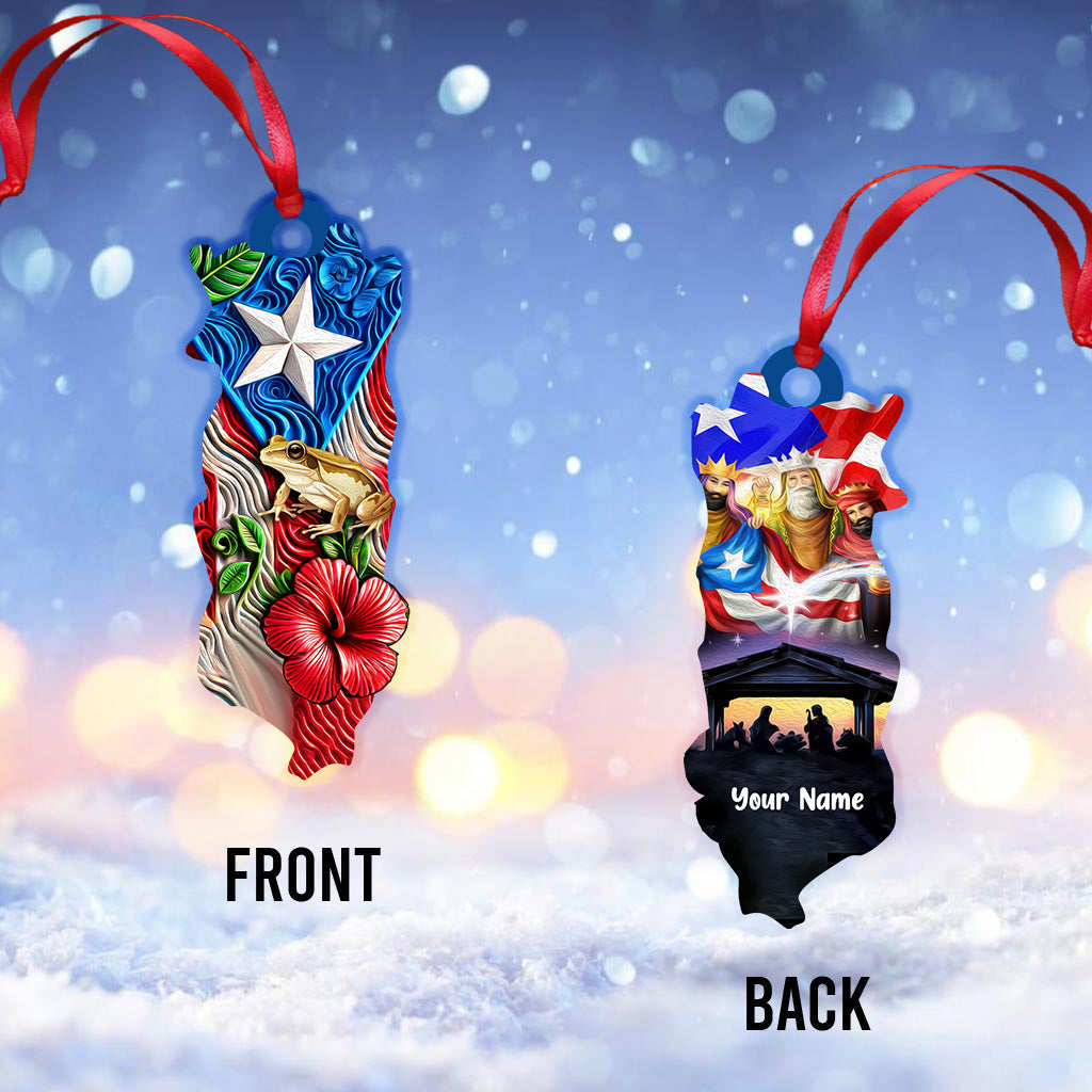 Blisscorners Custom Name Puerto Rico Ornament, Gift for Puerto Rico Lover2D Flat LM2111