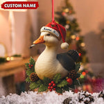 Blisscorners Personalized Funny Duck Smoking Acrylic Christmas Ornament - Custom Name Holiday Gift for Hunters & Outdoor Lovers LM0411