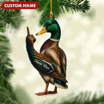 Blisscorners Personalized Funny Duck Fukin' Finger Hunting Acrylic Christmas Ornament Custom Gift for Hunters LM0110