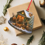 Blisscorners Personalized Acrylic Deer Family Christmas Ornament - Rustic Holiday Cabin Decor for Hunters & Wildlife Lovers LM0110