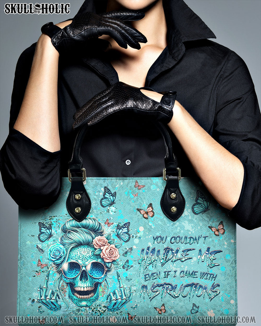 BLISSCORNERS YOU COULDN'T HANDLE ME MESSY BUN LEATHER HANDBAG