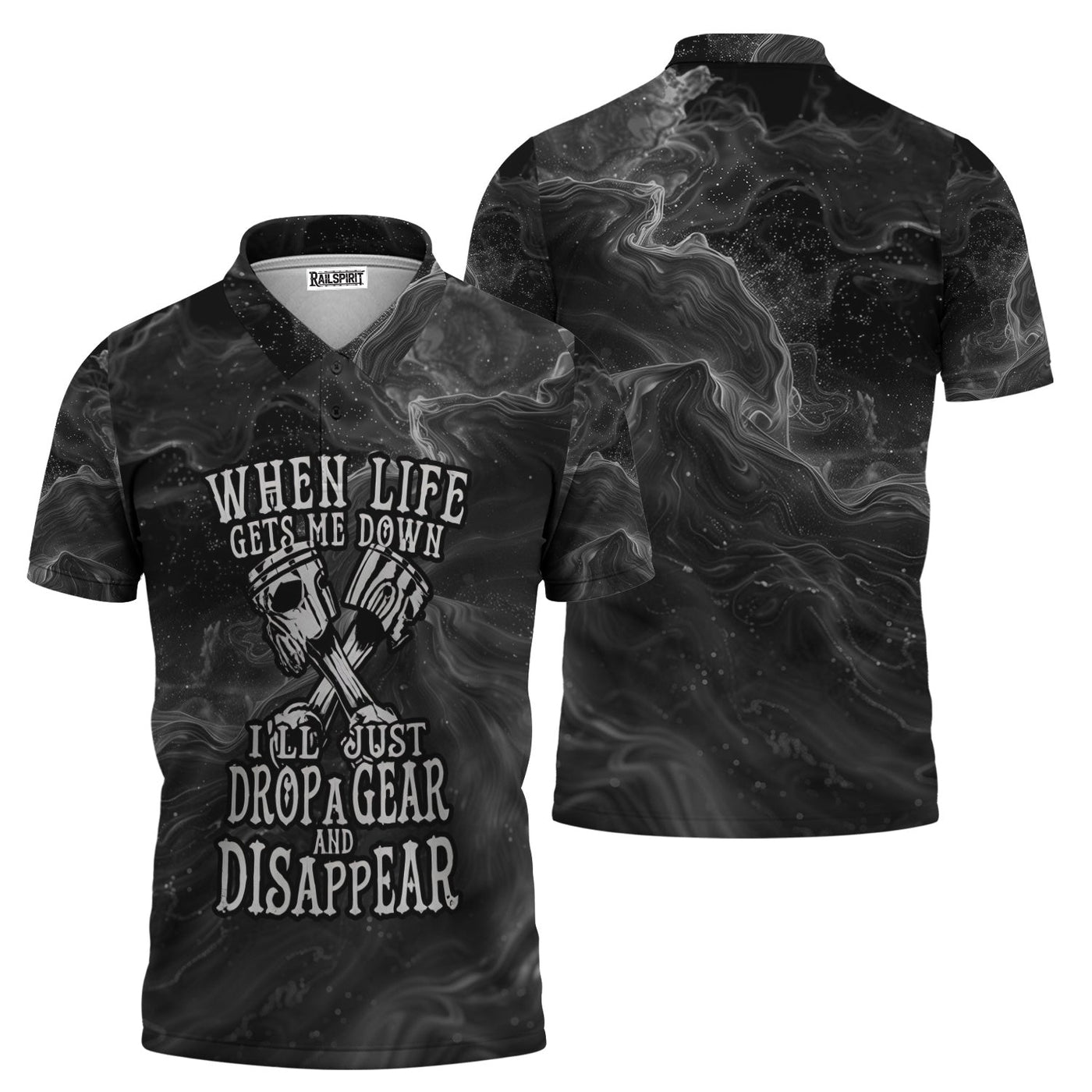 Blisscorners When Life Gets Me Down I'll Just Drop A Gear And Disapper Shirt Funny Printed Vintage Mechanic Unisex T Shirt