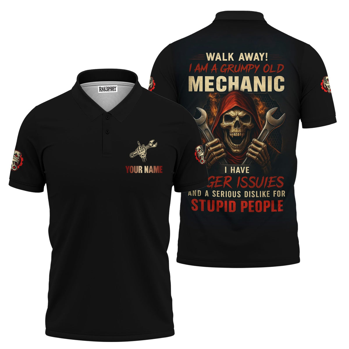 Blisscorners Funny Mechanic Shirt Walk Away I Am A Grumpy Old Mechanic Printed Unisex T Shirt