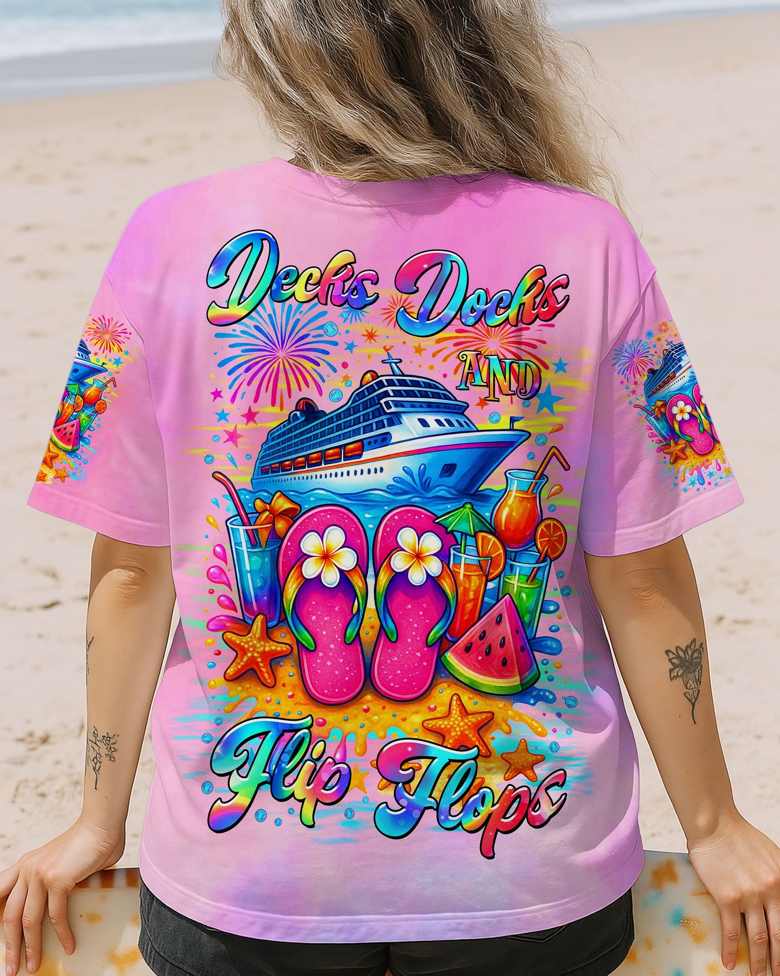 BLISSCORNERS DECKS DOCKS AND FLIP FLOPS CRUISE ALL OVER PRINT