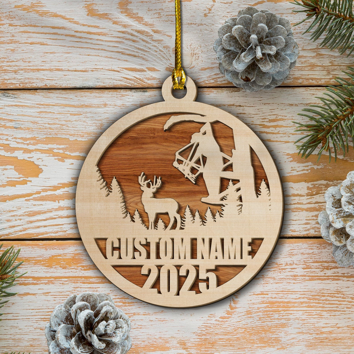 Blisscorners Personalized Bow Hunter Ornament 2025 -Custom Name Gift for Deer Hunters LM0110