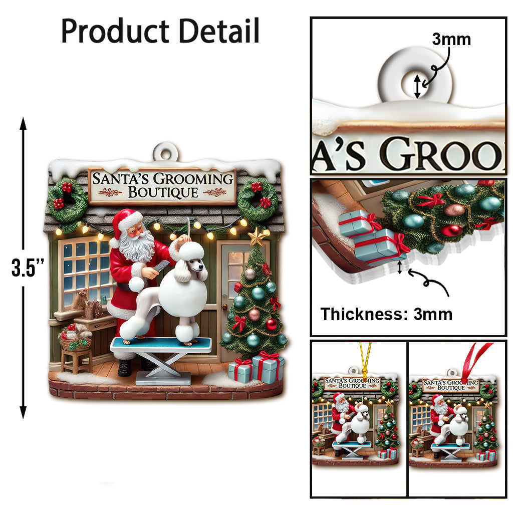 Blisscorners Custom Name Santa Groomer Ornament, Home Decor Christmas Gift2D Flat LM2211