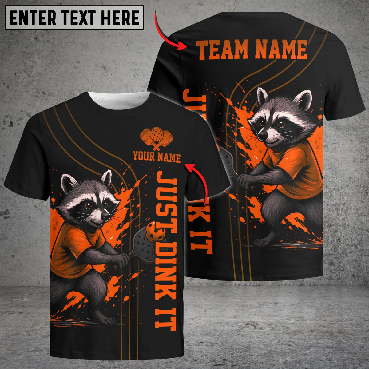 Blisscorners Pickleball Just Dink It Raccoon Halloween Customized Name & Team Name 3D Shirts