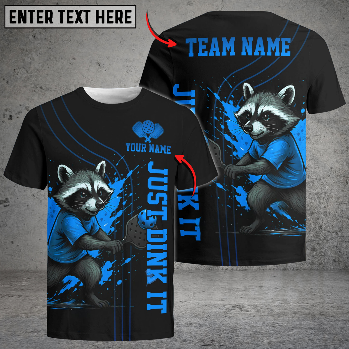 Blisscorners Pickleball Just Dink It Raccoon Halloween Customized Name & Team Name 3D Shirts