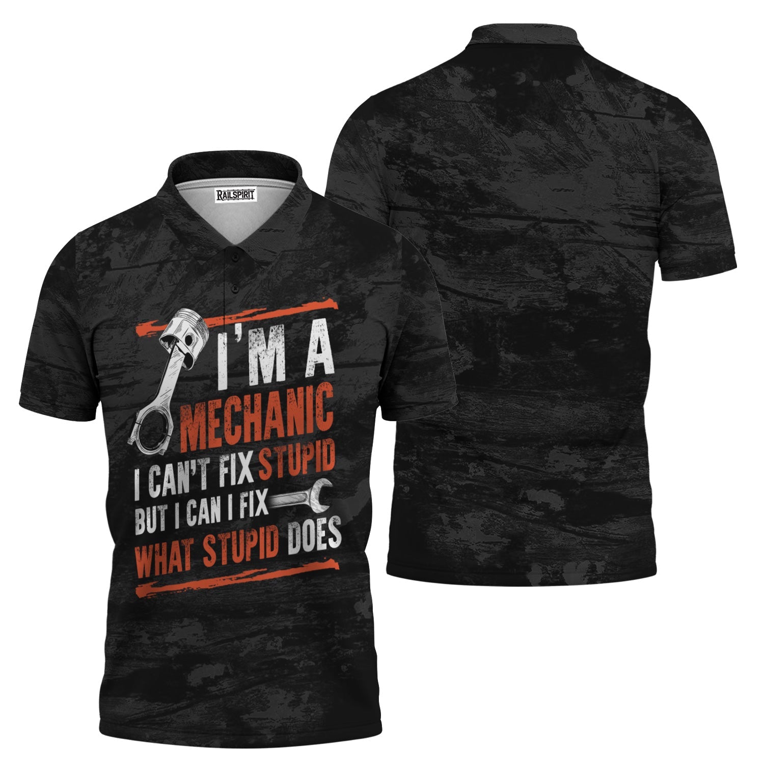 Blisscorners Funny Vintage Mechanic Shirt I'm A Mechanic I Can't FIX Stupid Black Unisex T Shirt