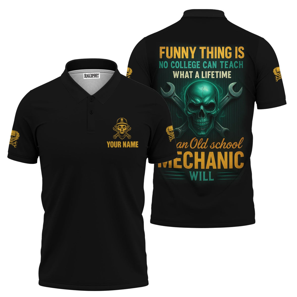 Blisscorners Custom Funny Mechanic Shirt Funny Thing Is No College Can Teach What A Lifetime Printed Mechanic T Shirt