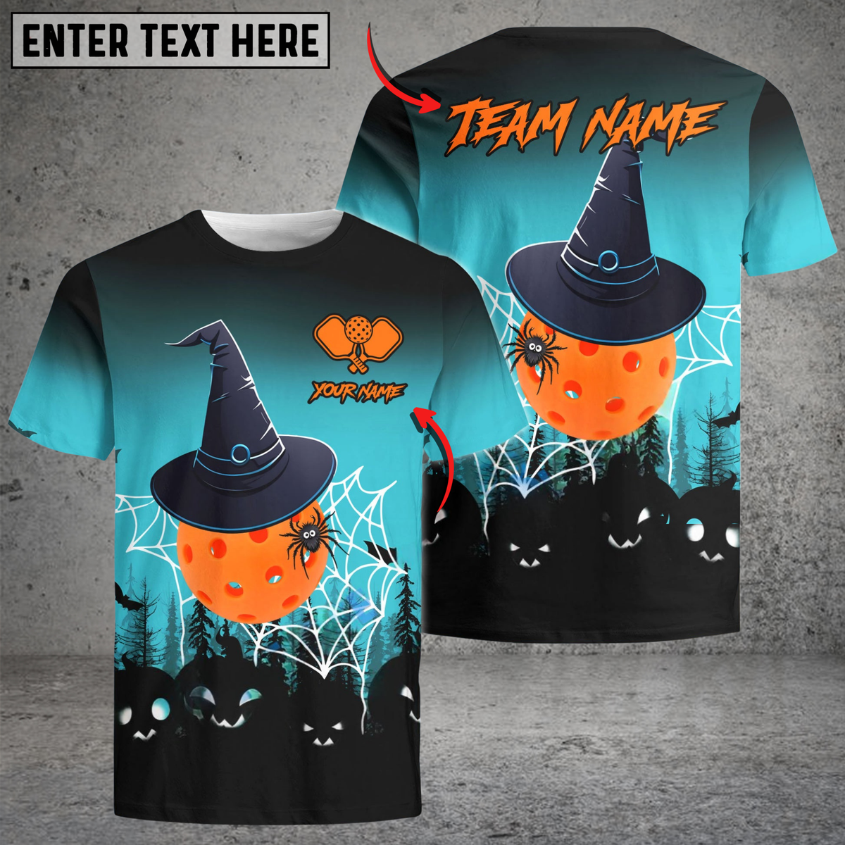 Blisscorners Wicked Dinks &amp; Witchy Hits – Halloween Pickleball Personalized Name, Team Name Unisex Shirt 6