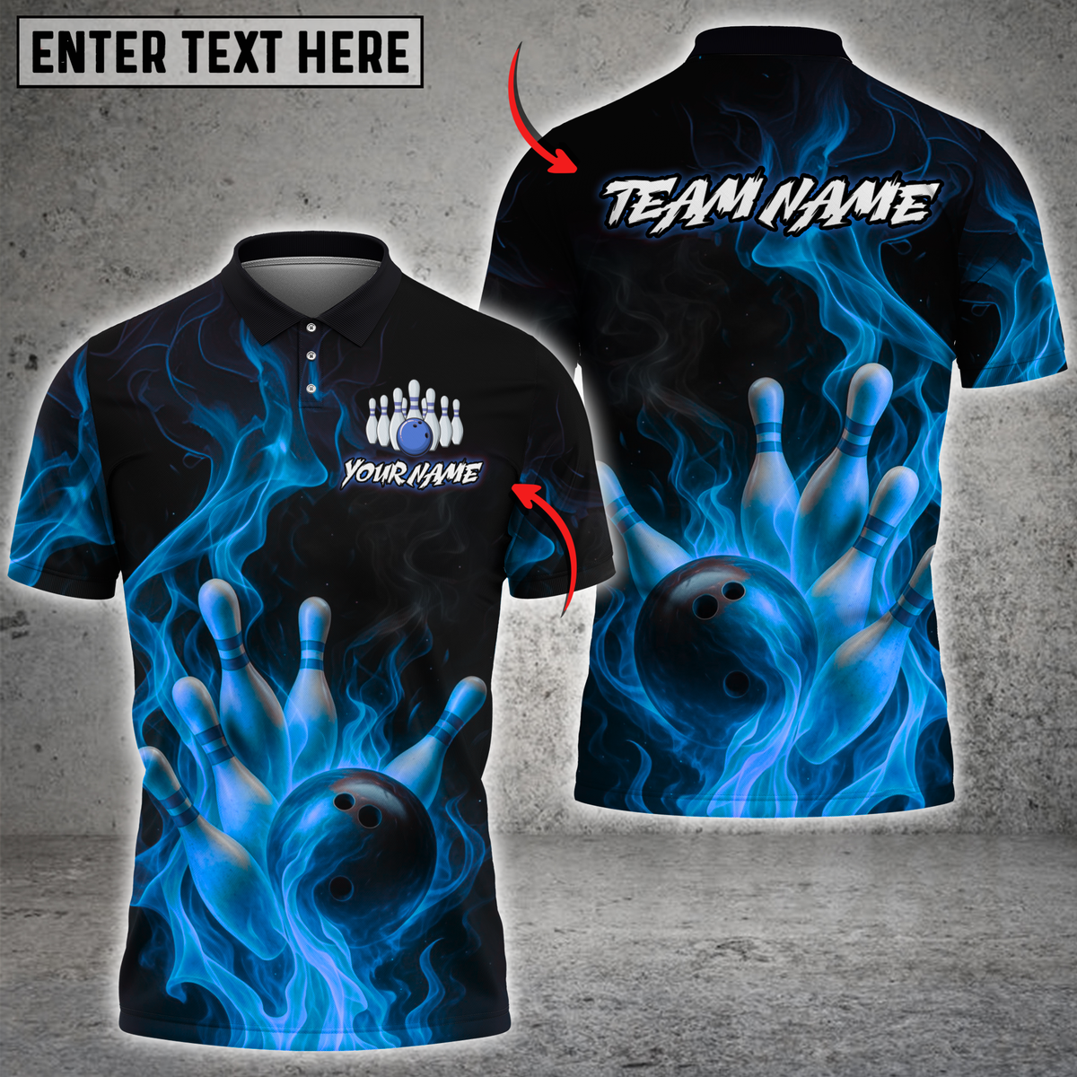 Blisscorners Flaming Strike Bowling Multicolor Customized Name, Team Name 3D Shirts