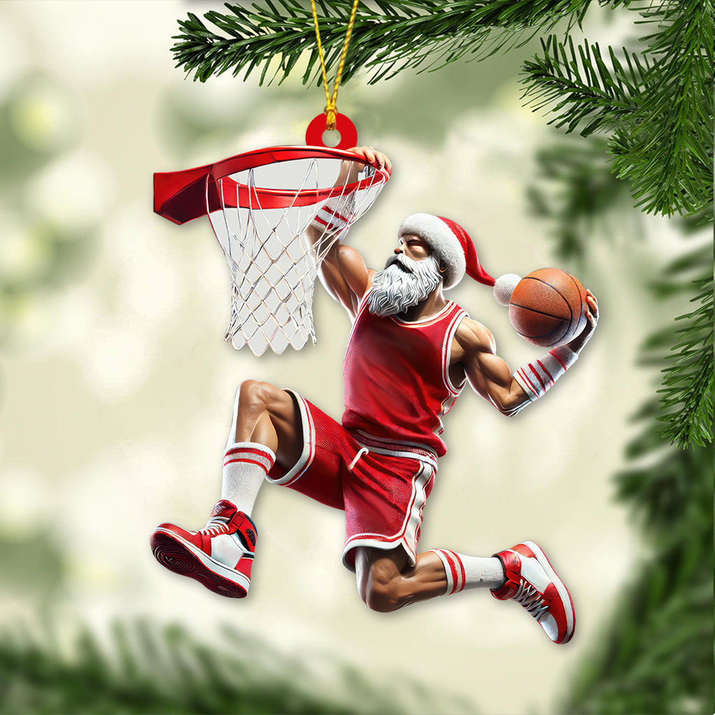 Blisscorners Custom Name and Number Basketball Ornament, Christmas Gift for Basketball Lover2D Flat LM2211