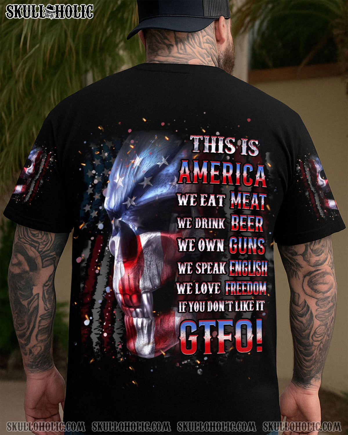 BLISSCORNERS THIS IS AMERICA SKULL ALL OVER PRINT