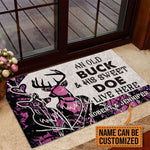 Blisscorners Premium Deer Couple Hunting Door Mat 3D Personalized - Pink