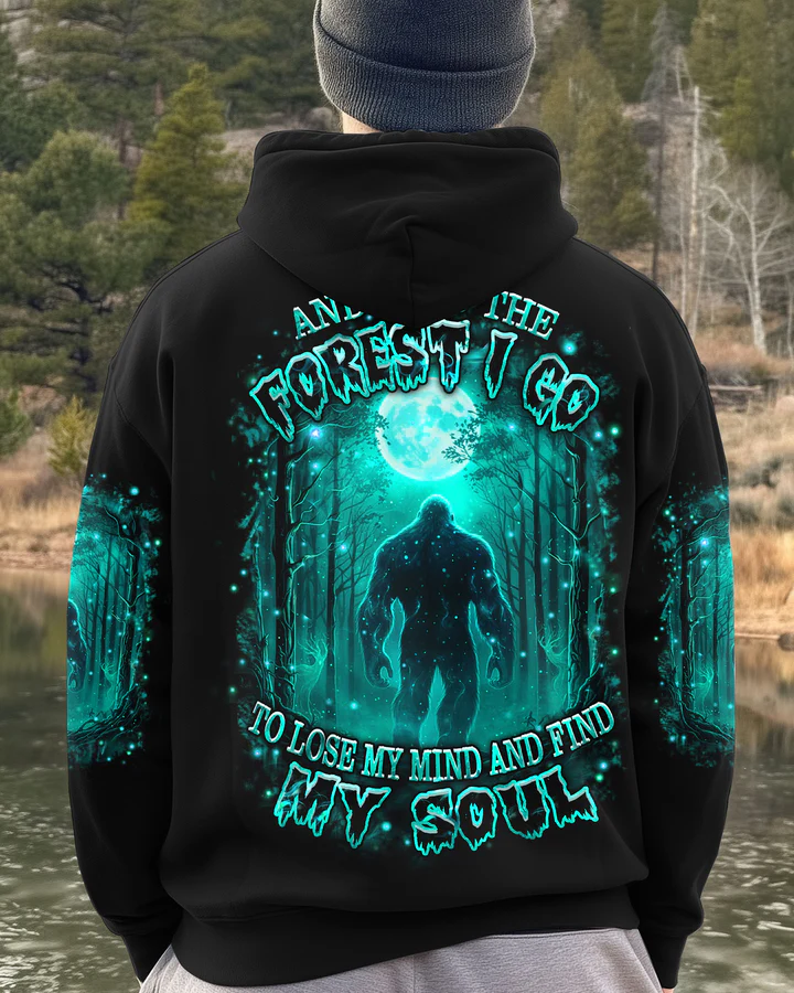 BLISSCORNERS AND INTO THE FOREST I GO BIGFOOT ALL OVER PRINT