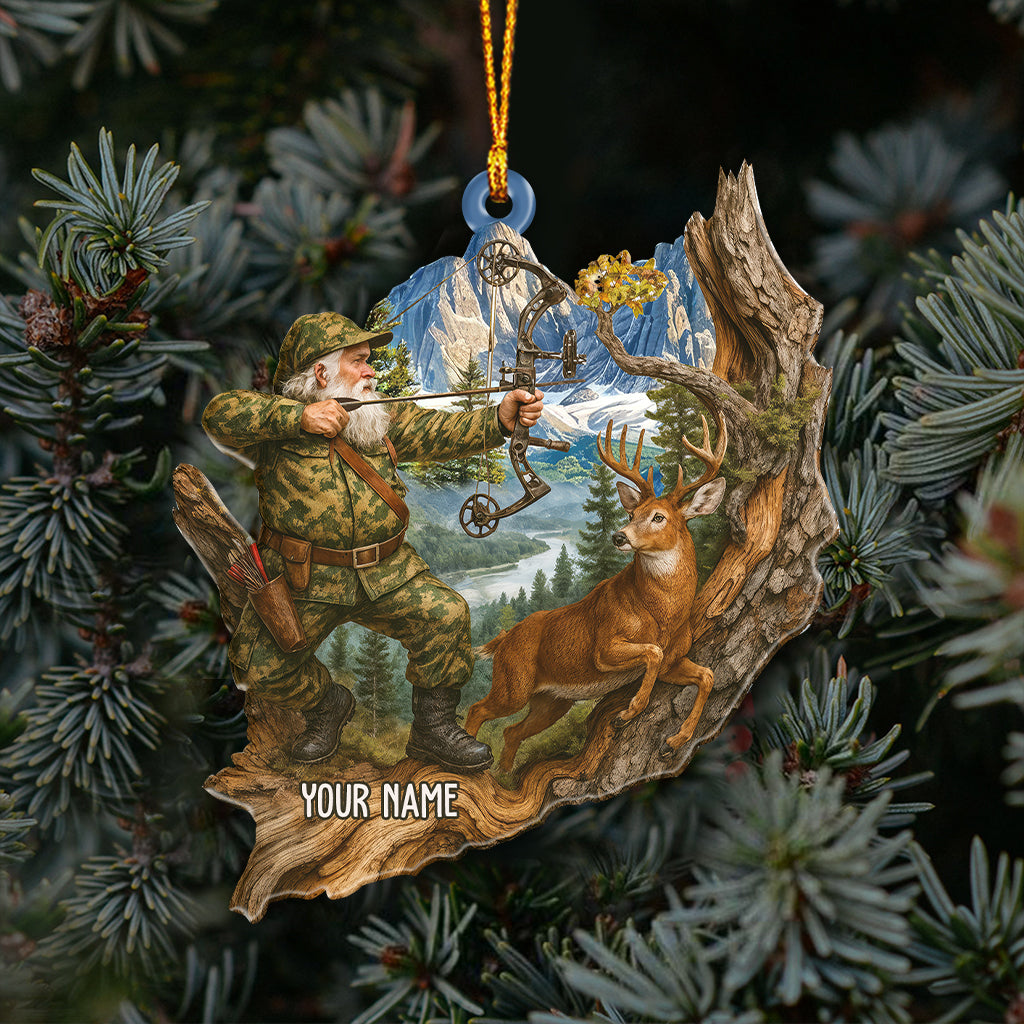 Blisscorners Deer Hunting Santa, Home Decor, Christmas Ornament, Personalized Ornament 2D Flat LM2111